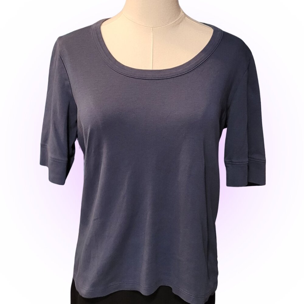 COMFY 100% PIMA COTTON WOMEN'S BASIC 3/4 SLEEVE T-SHIRT EUC L
